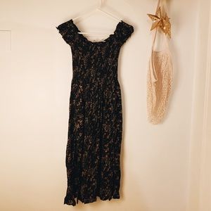 Floral off the Shoulder Midi Dress